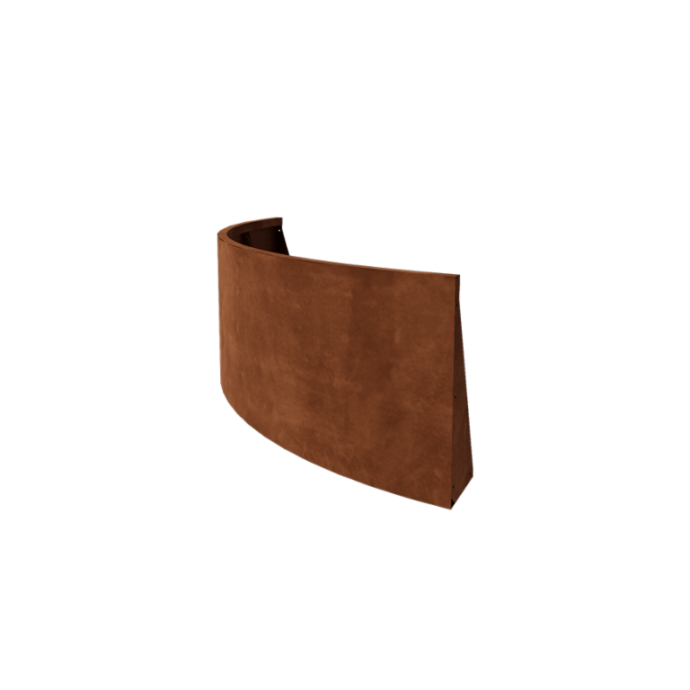 Corten plieno atraminė sienelė - Išorinis posūkis - 150 x 150 x 60 cm