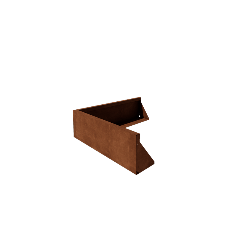 Corten plieno atraminė sienelė - Išorinis kampas - 100 x 100 x 30 cm