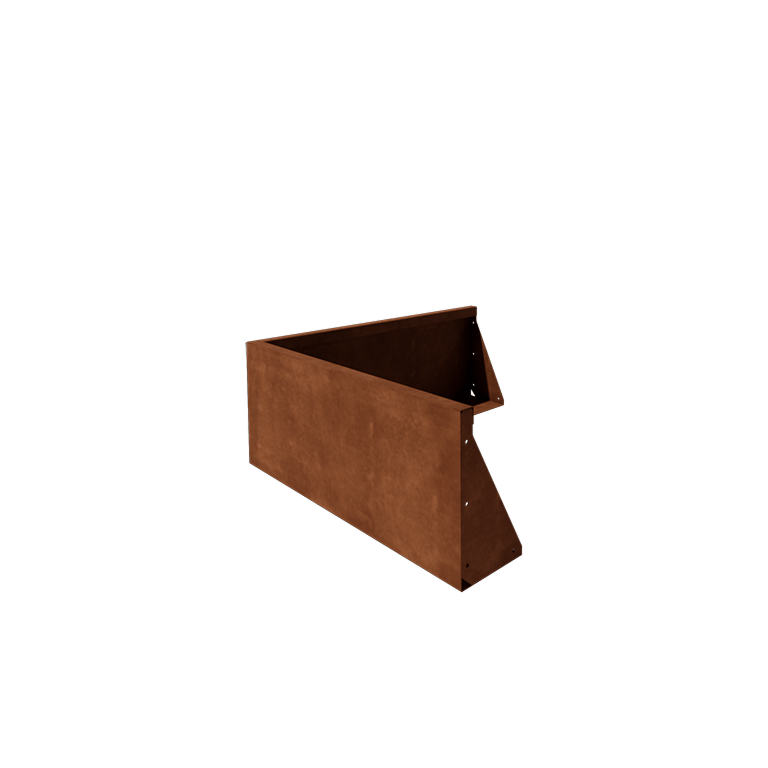 Corten plieno atraminė sienelė - Išorinis kampas - 100 x 100 x 40 cm