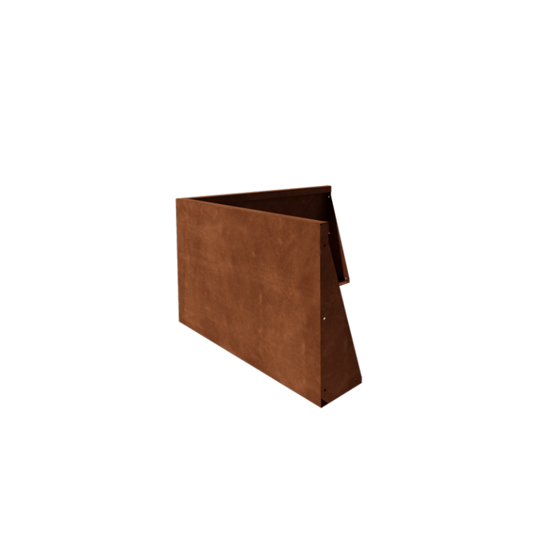 Corten plieno atraminė sienelė - Išorinis kampas - 100 x 100 x 60 cm