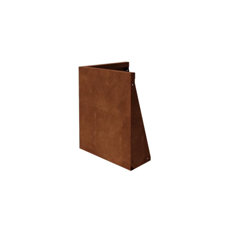 Corten plieno atraminė sienelė išorinis kampas 50 x 50 cm (aukštis 60 cm)