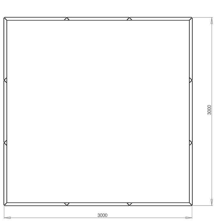 Corten plieno lauko vazonas Miami xxl 300 x 300 cm
