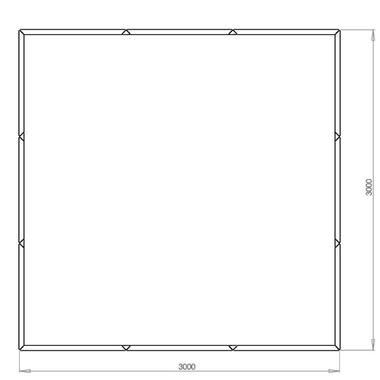 Milteliniu būdu dengtas plieninis lauko vazonas Miami xxl 300 x 300 cm