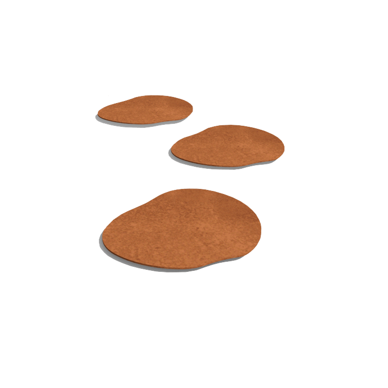 Corten plieno pakopa plytelė Organiška 30 x 30 cm