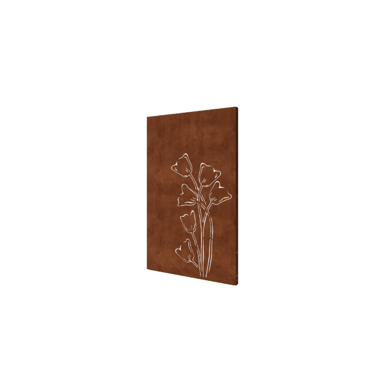 Corten plieno panel - Tulpė asimetriškas - 120 x 6 x 190 cm