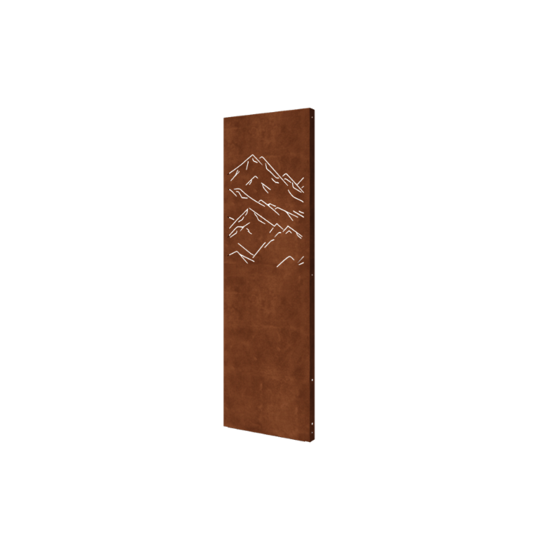 Corten plieno sodo plokštė kalnai kompozicija 3 60 x 6 x 190 cm