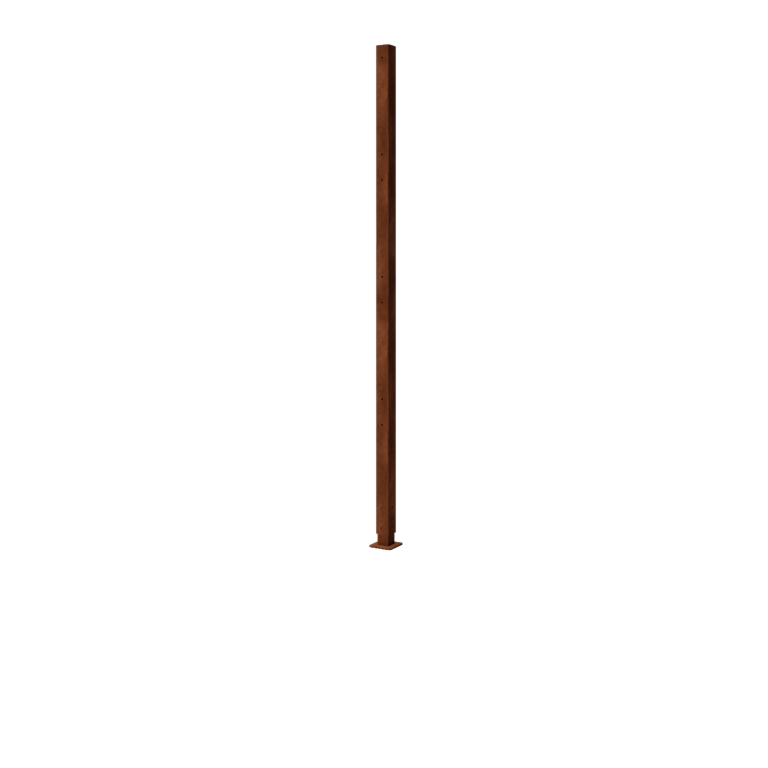 Corten plieno stulpas - Kampas su pado plokšte - 190 x 6 x 6 cm