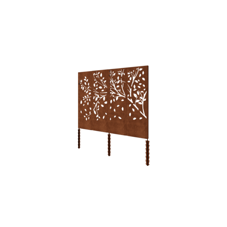 Corten plieno panel - Medis Pilnas komplektas - 240 x 6 x 190 cm