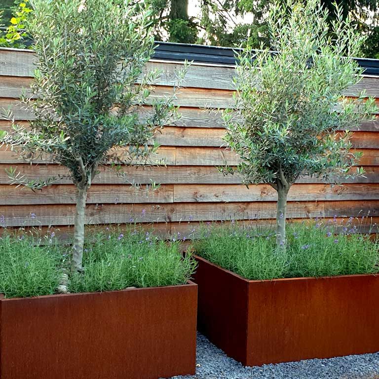 Corten plieno lauko vazonas Miami 120 x 120 cm