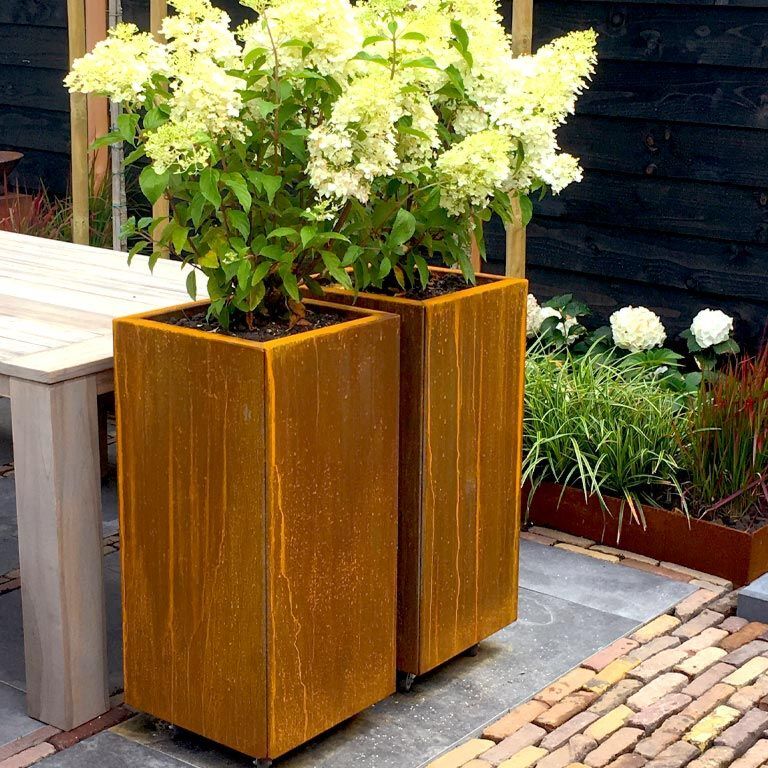 Corten plieno lauko vazonas Miami 40 x 40 cm