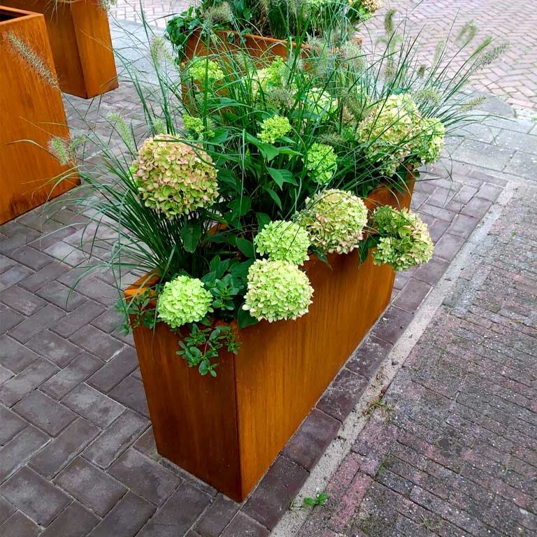 Corten plieno lauko vazonas Texas 30 x 100 cm