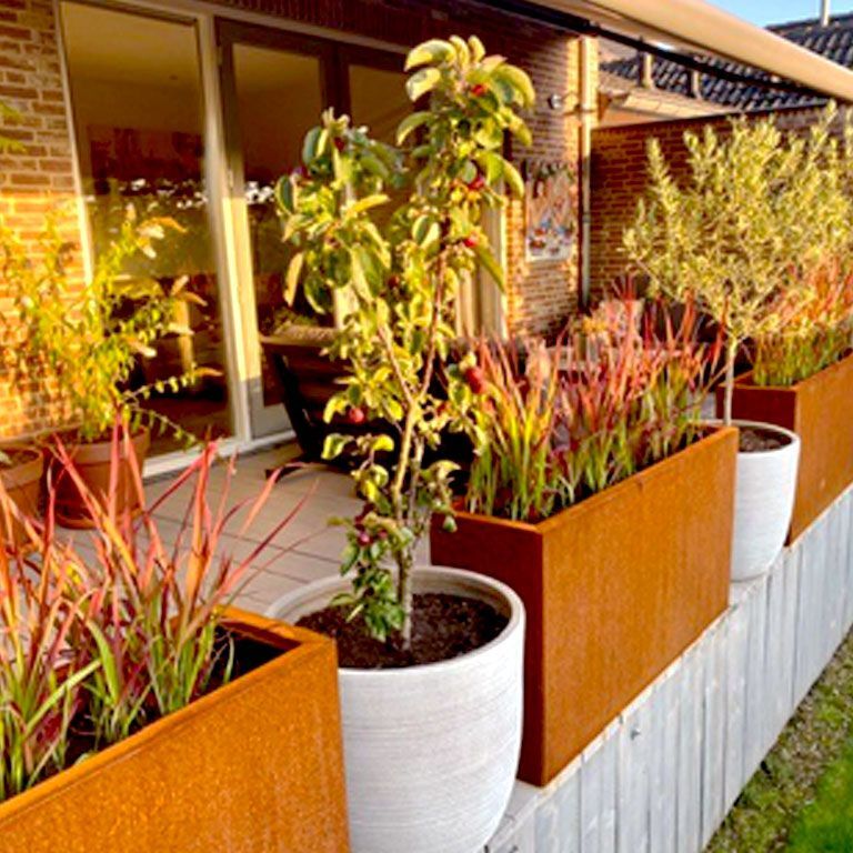 Corten plieno lauko vazonas Texas 30 x 120 cm