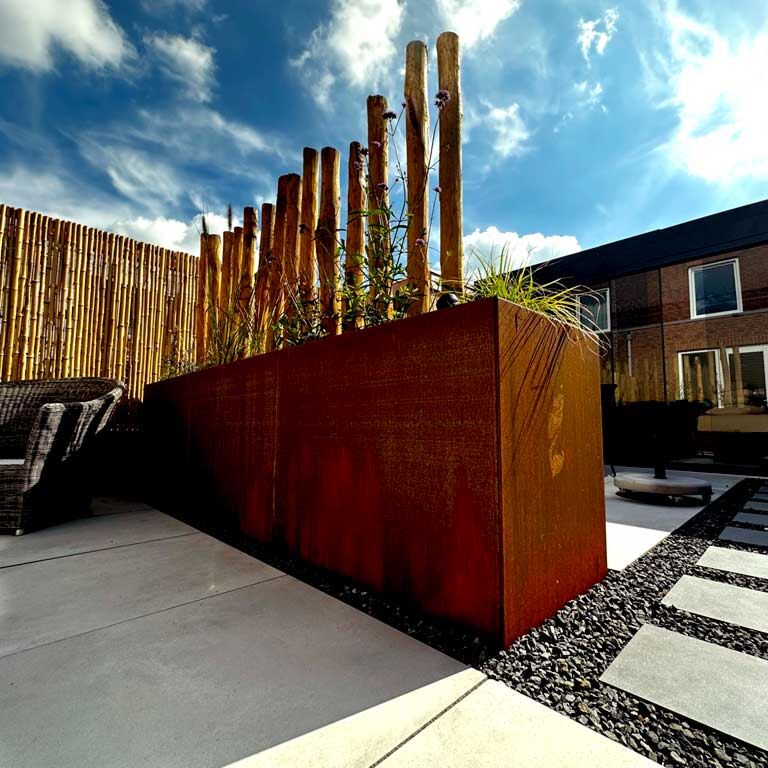 Corten plieno lauko vazonas Texas 30 x 120 cm
