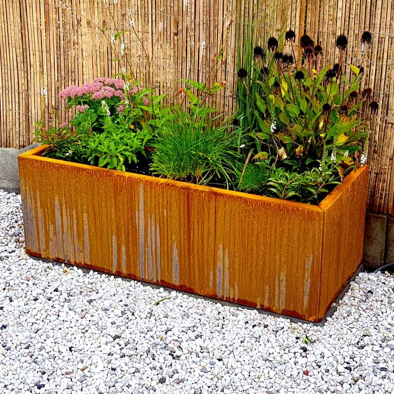 Corten plieno lauko vazonas Texas 50 x 120 cm