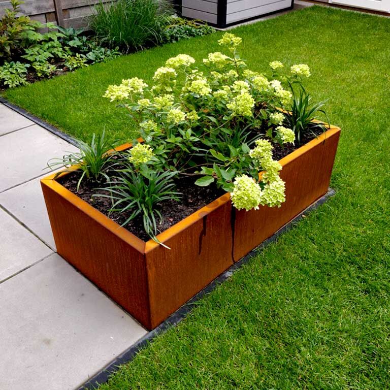 Corten plieno lauko vazonas Texas 60 x 120 cm