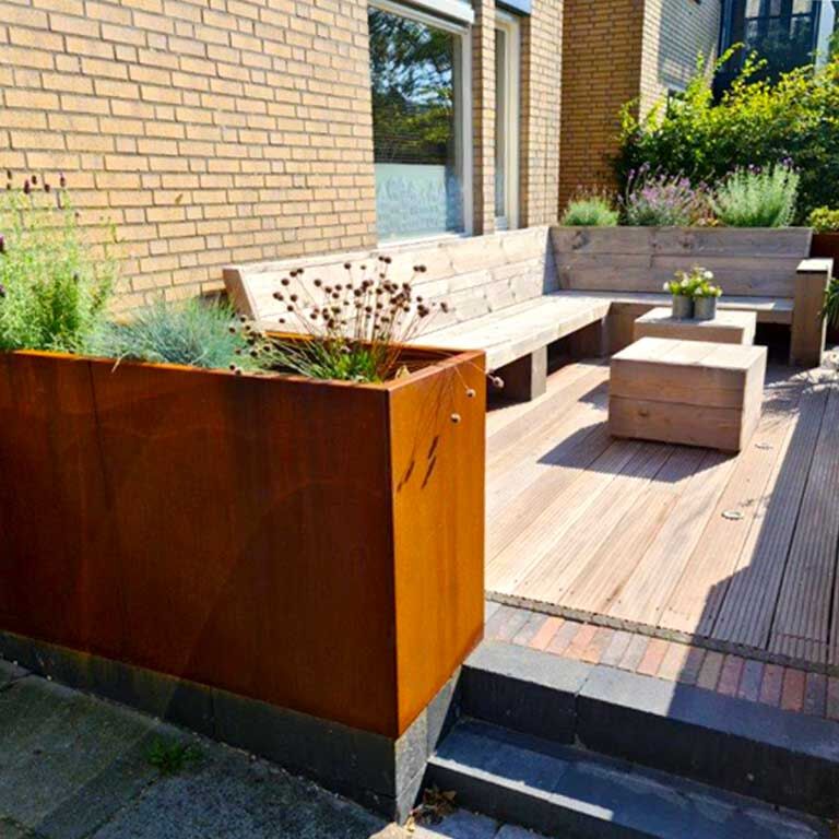 Corten plieno lauko vazonas Texas xxl 160 x 50 cm