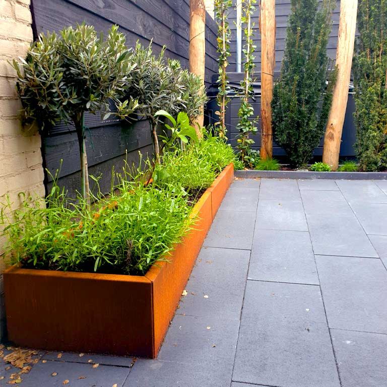 Corten plieno lauko vazonas Texas xxl 200 x 100 cm