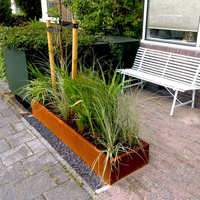 Corten plieno lauko vazonas Texas xxl 200 x 50 cm