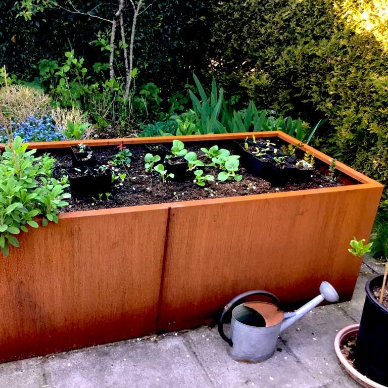 Corten plieno lauko vazonas Texas xxl 200 x 80 cm