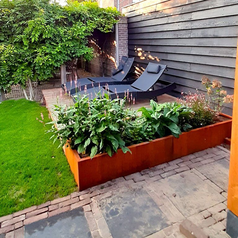 Corten plieno lauko vazonas Texas xxl 240 x 80 cm