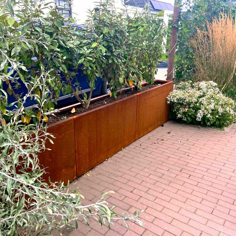 Corten plieno lauko vazonas Texas xxl 320 x 30 cm