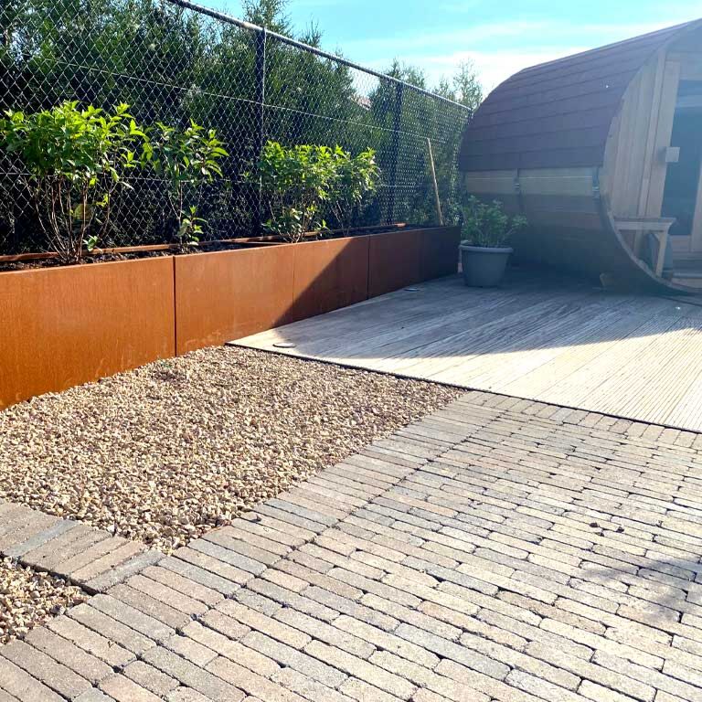 Corten plieno lauko vazonas Texas xxl 360 x 40 cm