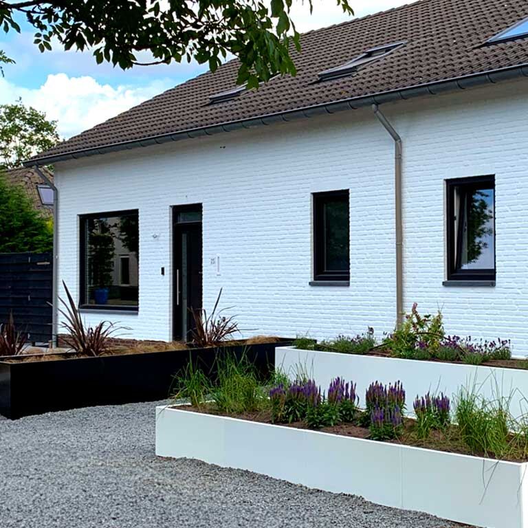 Milteliniu būdu dengtas plieninis lauko vazonas Texas xxl 500 x 50 cm