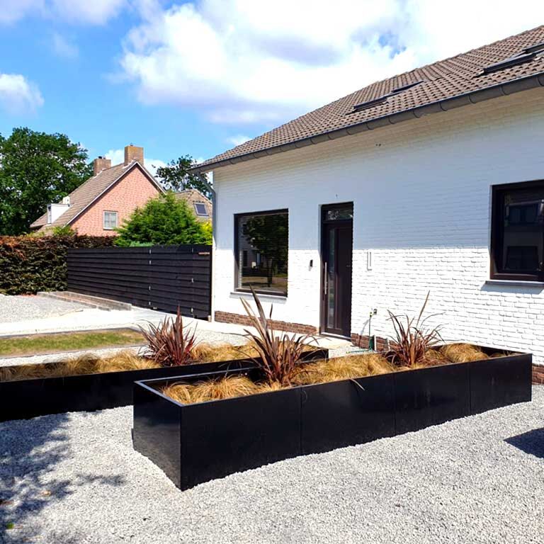 Milteliniu būdu dengtas plieninis lauko vazonas Texas xxl 480 x 100 cm