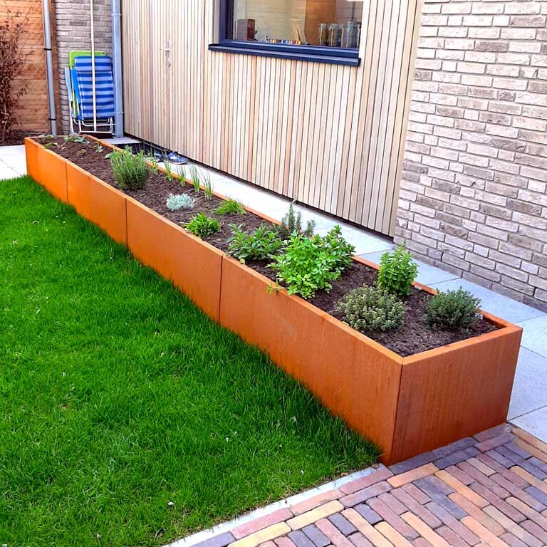 Corten plieno lauko vazonas Texas xxl 480 x 60 cm