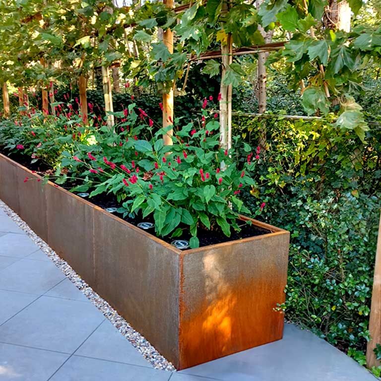 Corten plieno lauko vazonas Texas xxl 500 x 40 cm