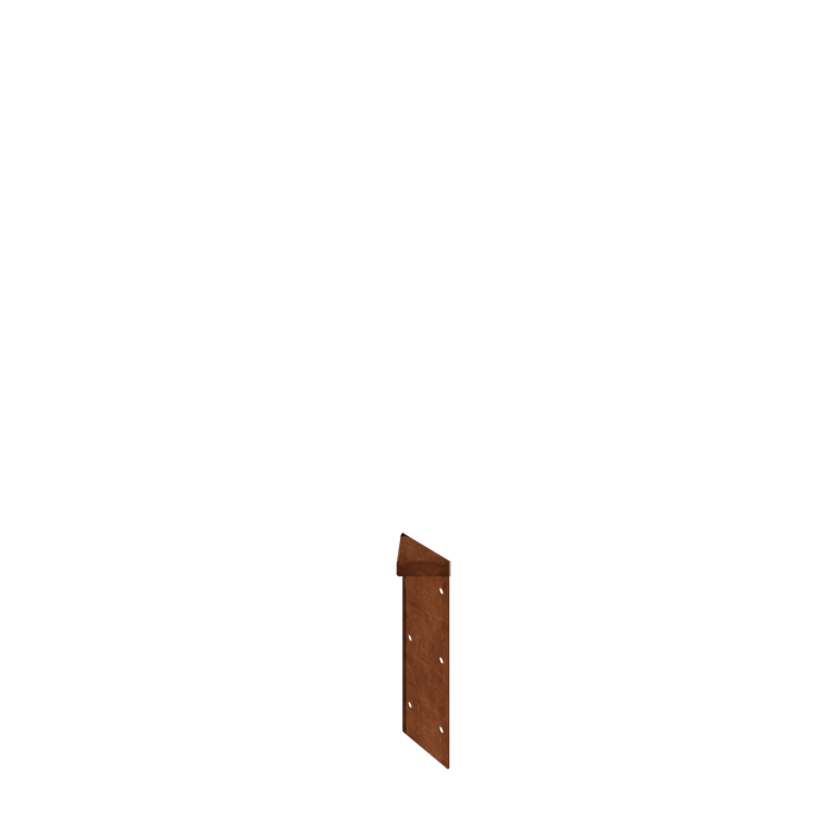 Corten plieno lauko vazonas - Kampinis elementas 180° - 30 cm