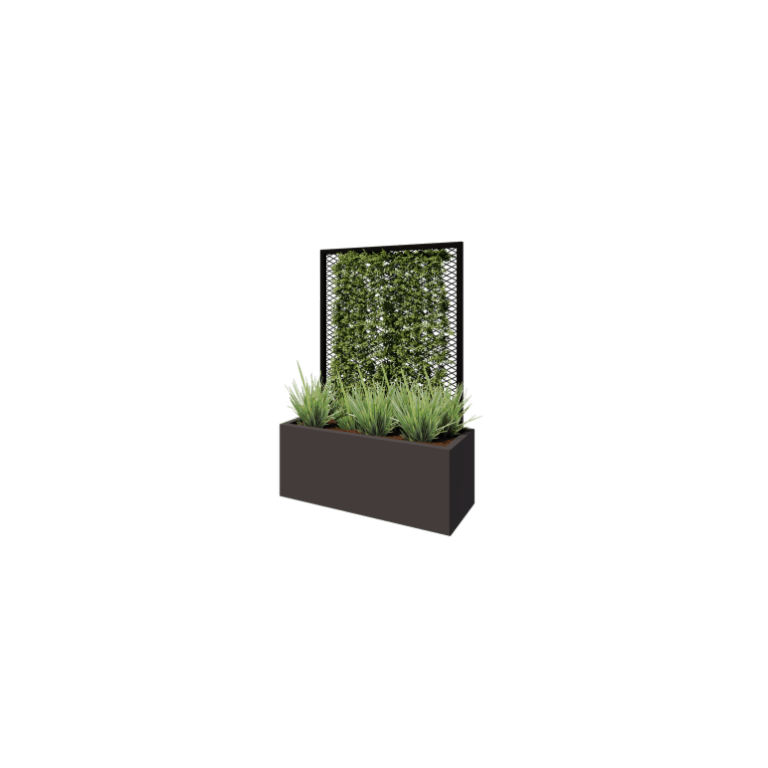 Plieninė vijoklių atrama - 90 x 3 x 117,5 cm - RAL9005 matinė (juoda) - Skirtas gėlių vazonui 40 cm