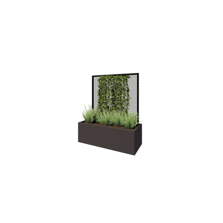 Plieninė vijoklių atrama - 110 x 3 x 117,5 cm - RAL9005 matinė (juoda) - Skirtas gėlių vazonui 50 cm