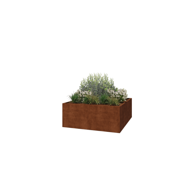 Suvirintas corten plieno lauko vazonas Montana 200 x 200 x 80 cm