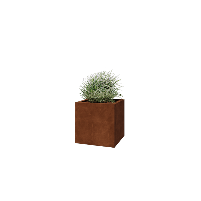 Suvirintas corten plieno lauko vazonas Montana 60 x 60 x 60 cm