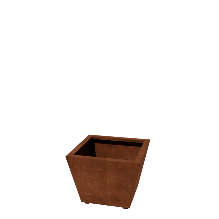 Corten plieno lauko vazonas - Kūgis - 60 x 60 x 41,5 cm - Suvirintas - Su dugno plokšte