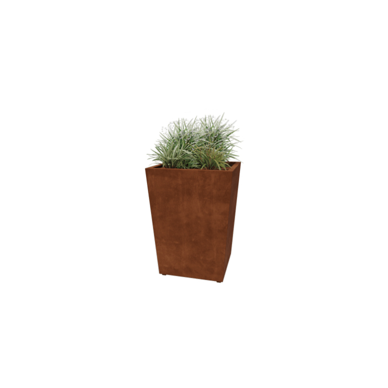 Corten plieno lauko vazonas - Kūgis - 80 x 80 x 101,5 cm - Suvirintas - Su dugno plokšte