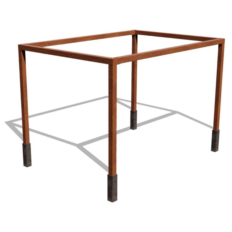 Corten plieno pergola sąranka kvadratas 424 x 300 cm