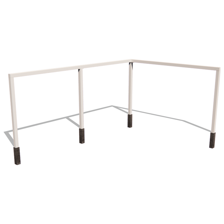 Milteliniu būdu dengta plieninė pergola kampinė sąranka 600 x 412 cm