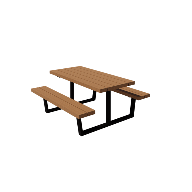 Plieninis pikniko stalas - Georgia S - 160 x 163 x 75 cm - Su džiuglaso mediena