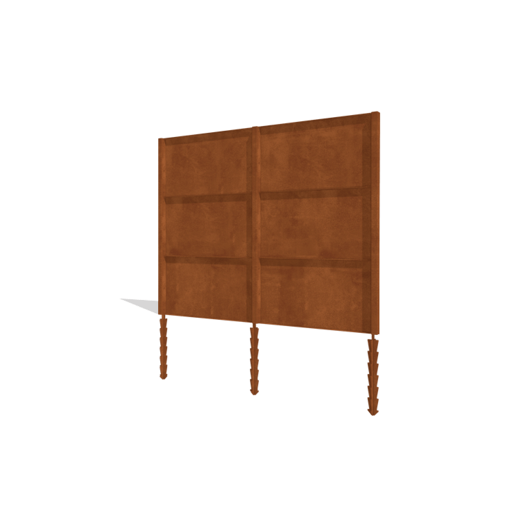 Corten plieno tvora H3 - Pilnas komplektas - 258 x 6 x 190 cm