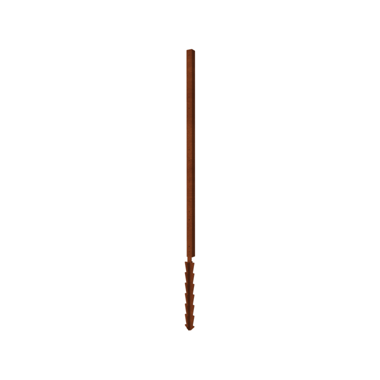 Corten plieno tvora H galinis stulpas su žemės kaiščiu 190 x 6 x 6 cm Corten plieno tvora H galinis stulpas su žemės kaiščiu 190 x 6 x 6 cm