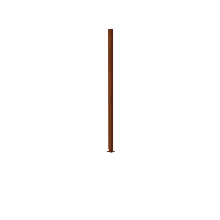 Corten plieno tvora H kampinis stulpas su pagrindu 190 x 6 x 6 cm Corten plieno tvora H kampinis stulpas su pagrindu 190 x 6 x 6 cm