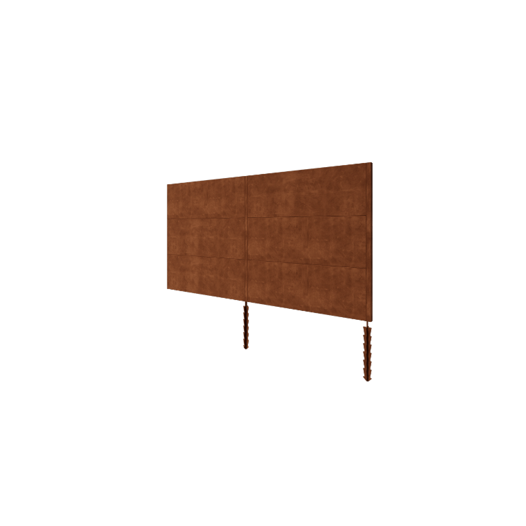 Corten plieno tvora H3 - Pilnas komplektas - 372 x 6 x 190 cm