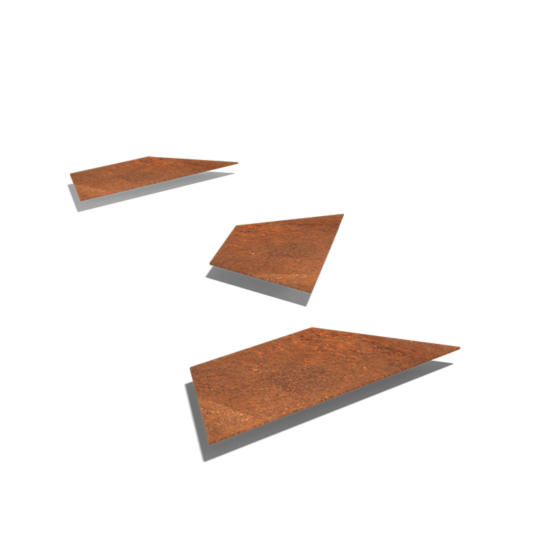 Corten plieno pakopa plytelė Šešiakampis HH 50