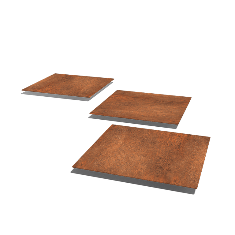 Corten plieno pakopa plytelė Kvadratas 50 x 50 cm