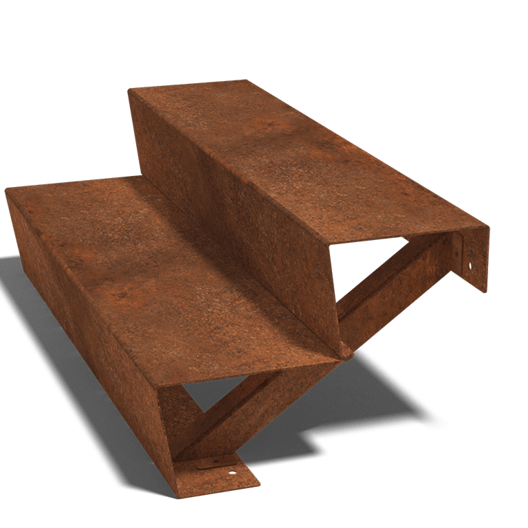 Corten plieno lauko laiptai New York 2 laipteliai (plotis 100 cm)