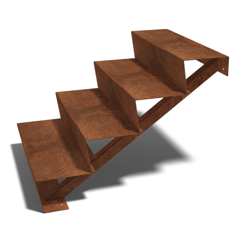 Corten plieno lauko laiptai New York 4 laipteliai (plotis 100 cm)