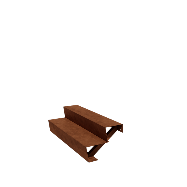 Corten plieno lauko laiptai New York 2 laipteliai (plotis 120 cm)