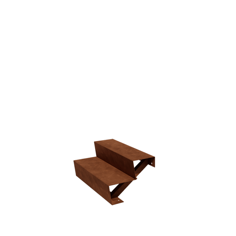 Corten plieno lauko laiptai New York 2 laipteliai (plotis 80 cm)